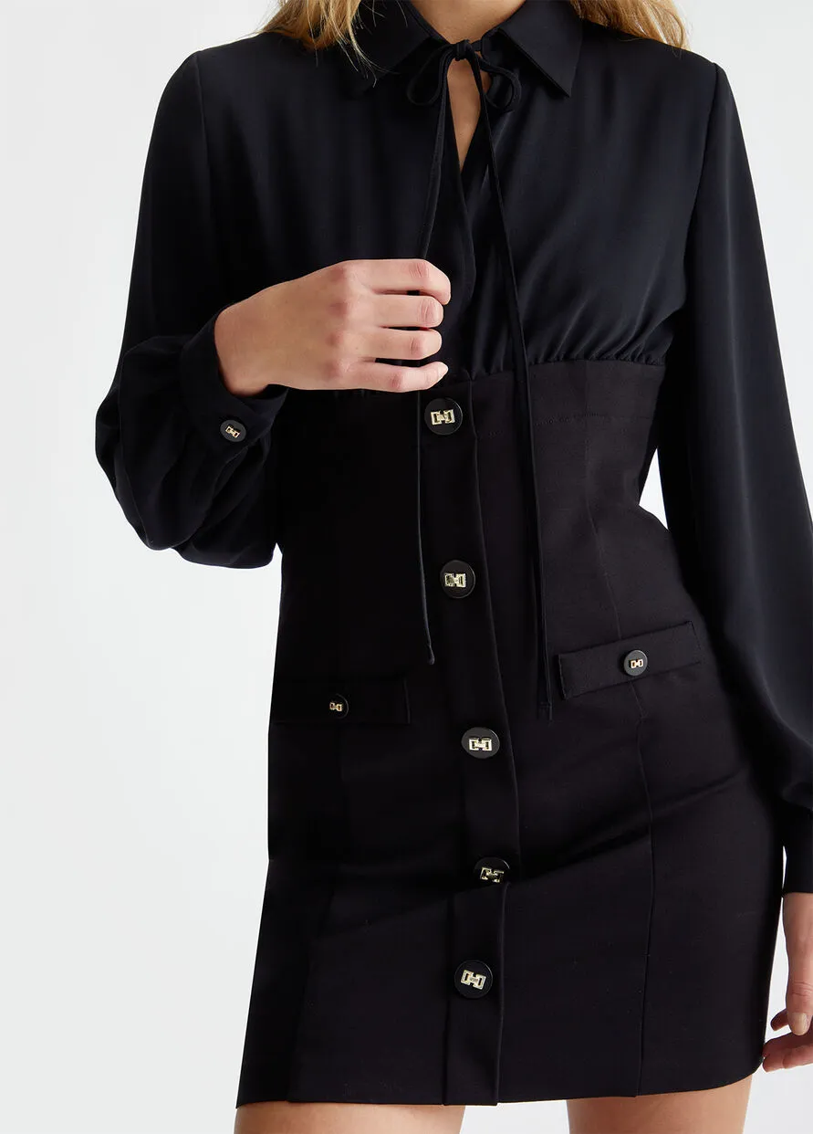 Abito Chemisier Stretch Nero Liu Jo