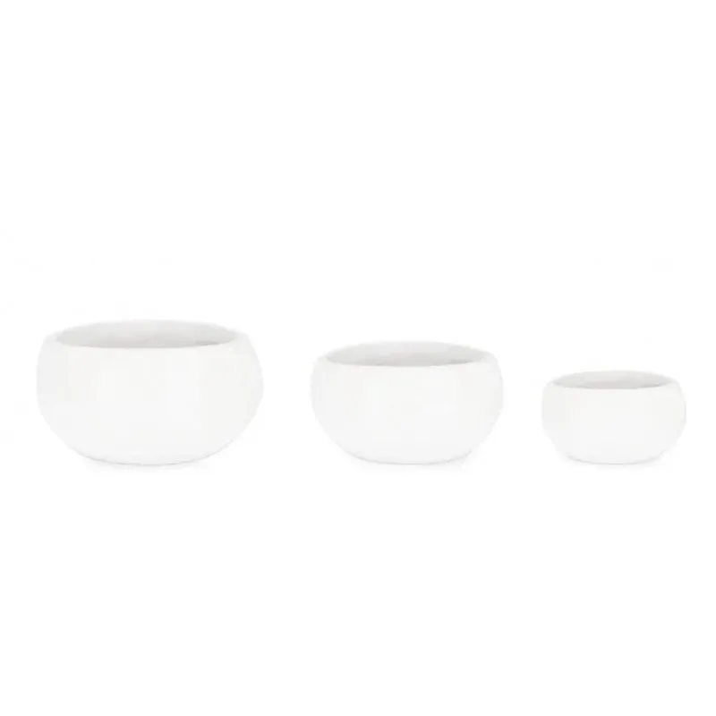 Bizzotto outdoor Set 3 porta vaso Hoian ciotola bianco