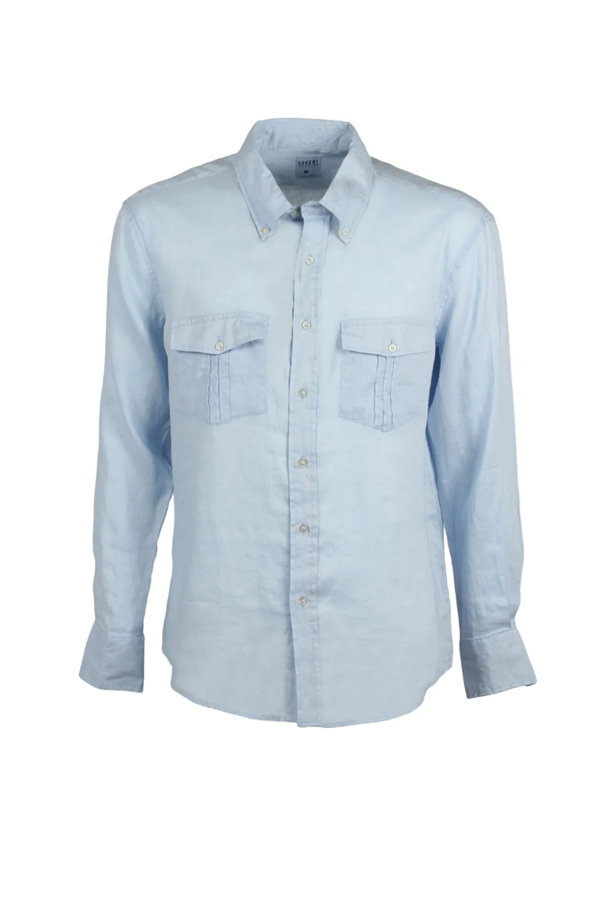 Camicia 100% lino con taschini button down