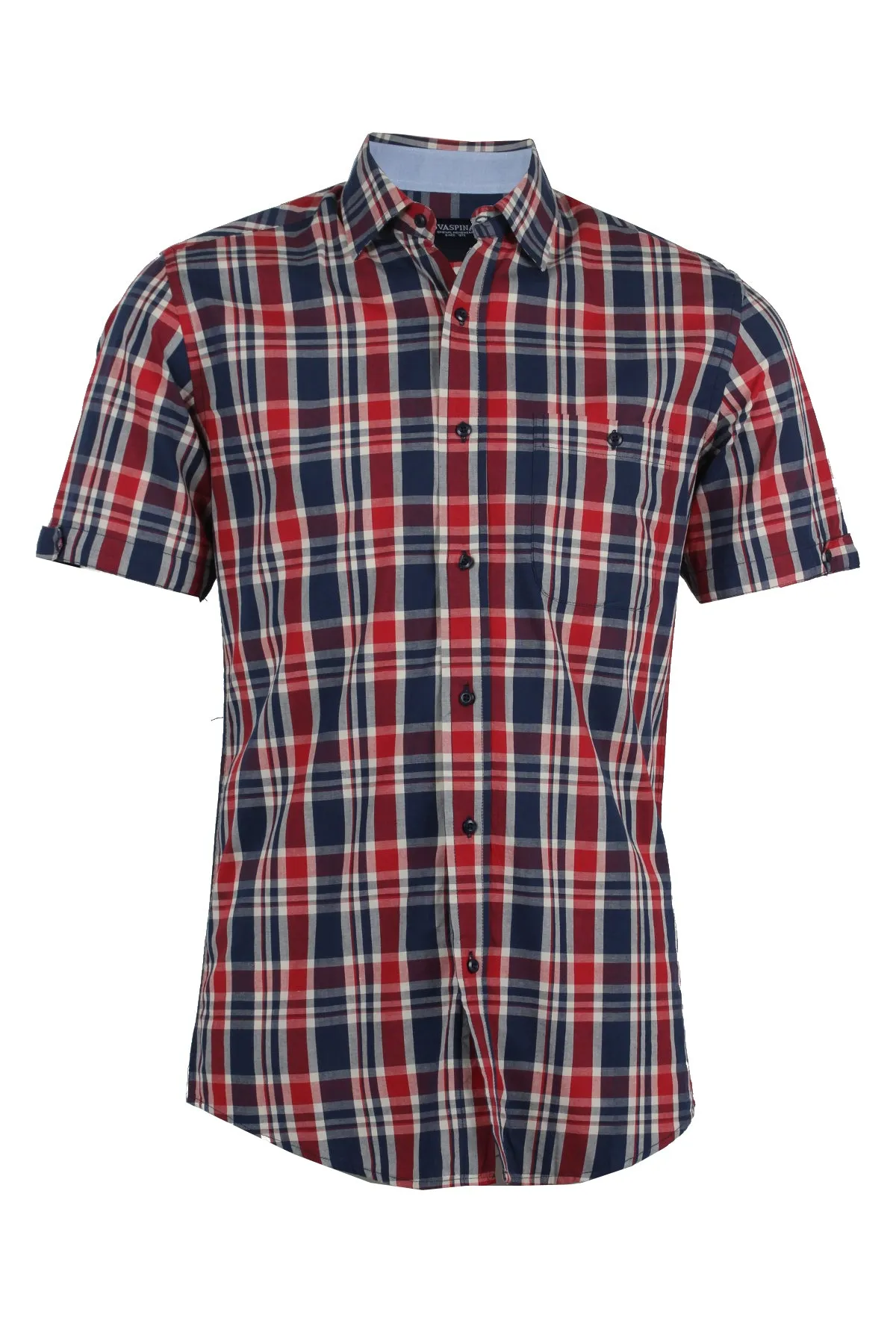 Camicia mezza manica fantasia rigata