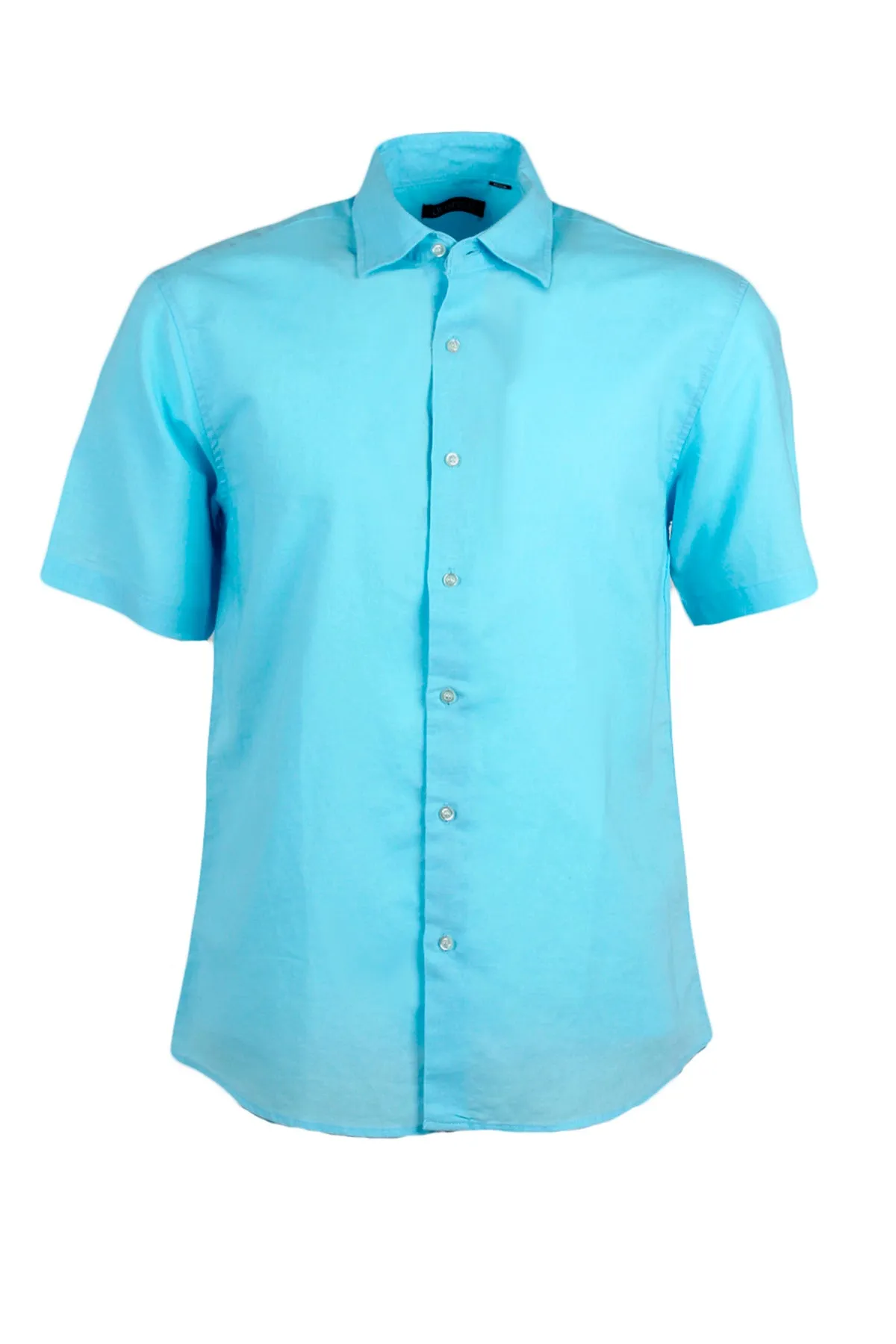 Camicia mezza manica in lino collo classico