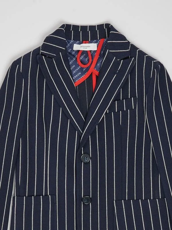 Giacca bambino Jeckerson in misto cotone a righe Rigato Blu