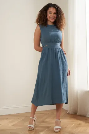 Truly Blu - Abito midi in mussola