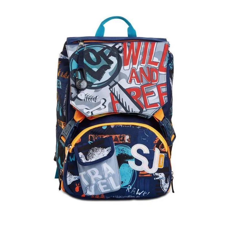 ZAINO SCUOLA SDOPPIABILE BIG SJ GANG TRAVELLER BOY LO ZAINO CHE SFOGLI E CAMBIA QUANDO VUOI 27X41X22CM 28L SEVEN ITALY